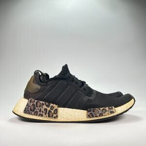 Adidas NMD_R1 Black Leopard Print Lace Up Running Shoes Sneakers Women’s Size 8